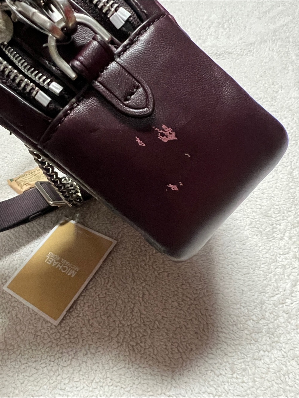 MICHAEL MICHAEL KORS Bryant Medium Burnished Leather Camera Crossbody Bag - Picture 9 of 9